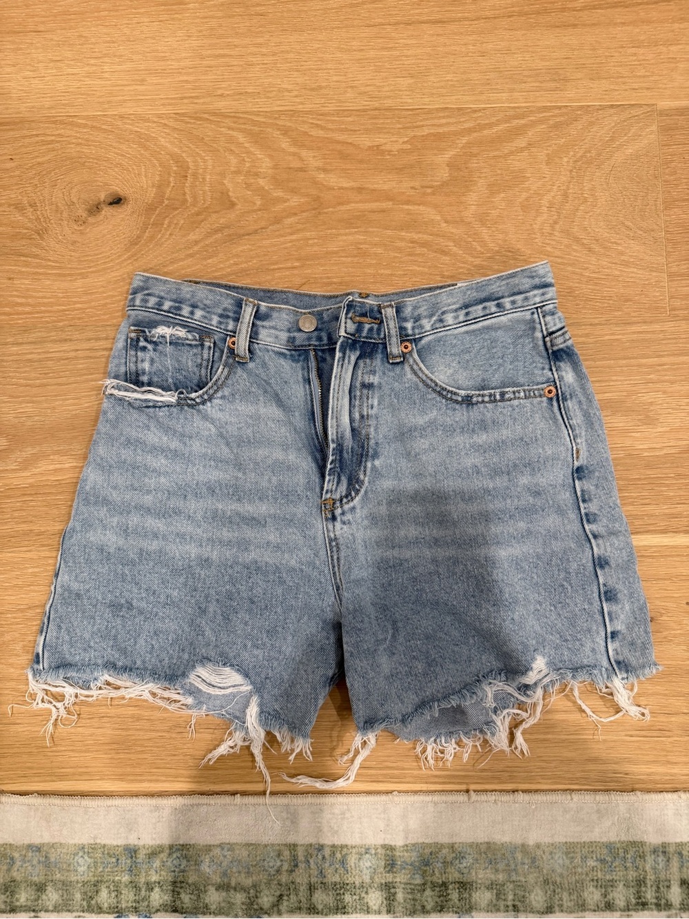 Denim “mom shorts”